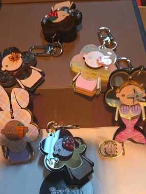 Cute Flower Charm Keychains - Mixed Pastel & Metallic Colors